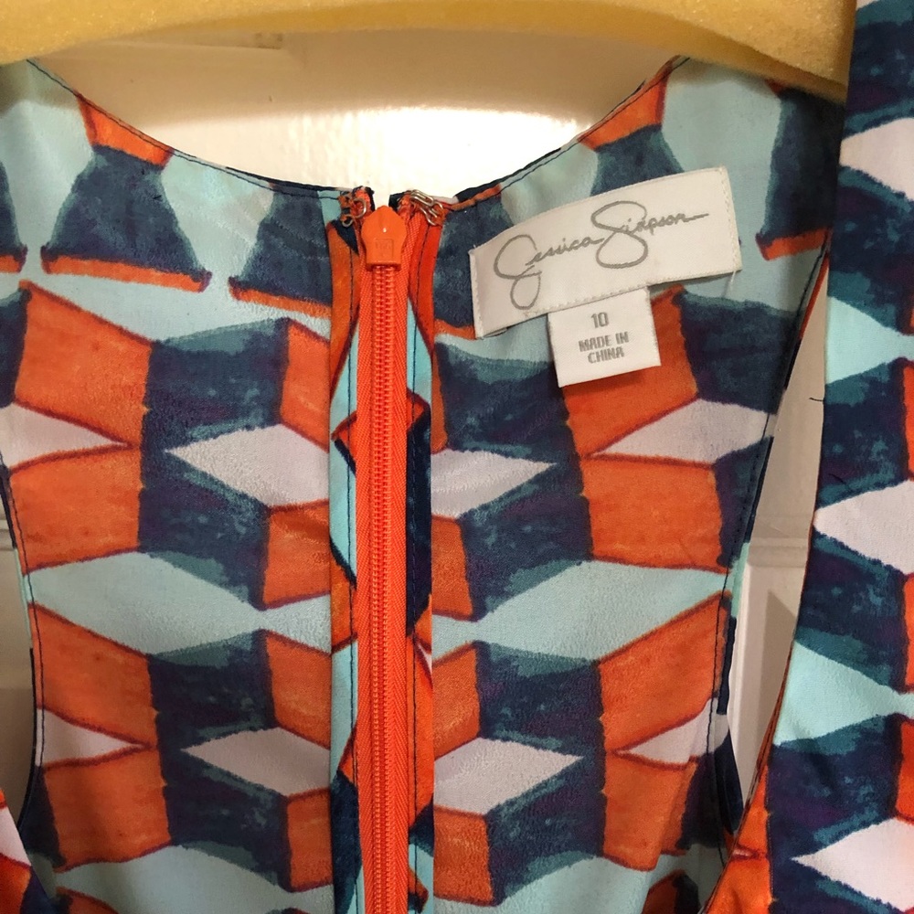 Jessica Simpson Geometric Print Color Block Dress - image 4